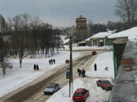 Вид на перекресток улиц Октябрьской и Иванова с крыши здания универмага