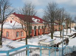 Вид с виадука на здания железнодорожного вокзала