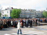 Сбор участников торжественных мероприятий на площади им. В. И. Ленина